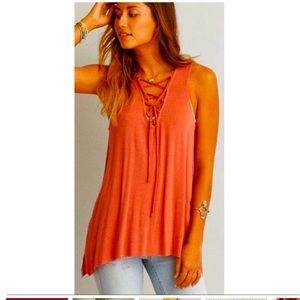 ♣️ 3/$20 AEO Soft & Sexy Lace Up V-Neck Flowy Top